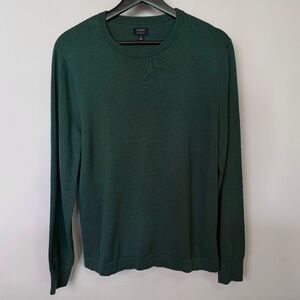 J.Crew - Mens Cotton Crewneck Sweater - Forest Green - Mens Size Small